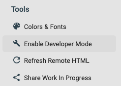 Click the button labeled Enable Developer Mode