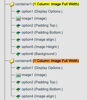 Image Full Width blocks marked in Tree View